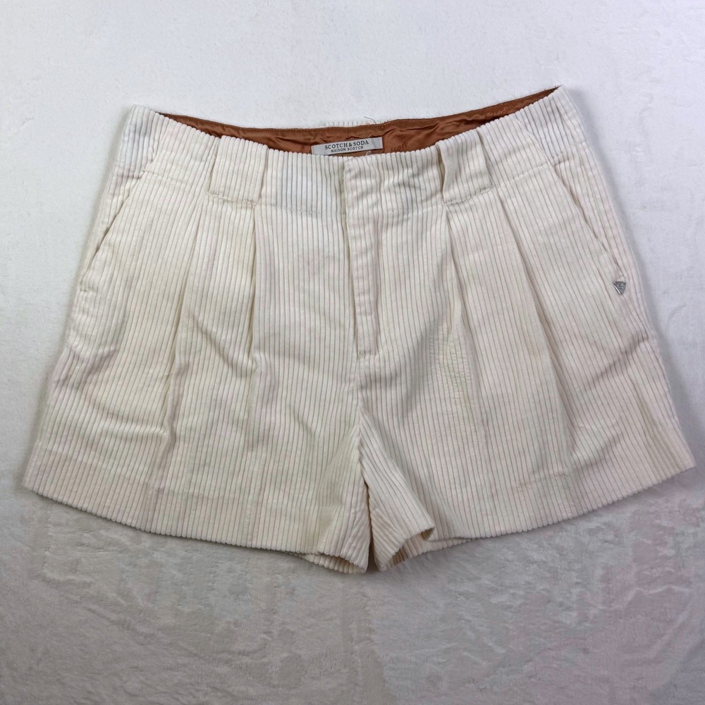 Scotch & Soda Maison Scotch Pleated Corduroy Shorts Size 26